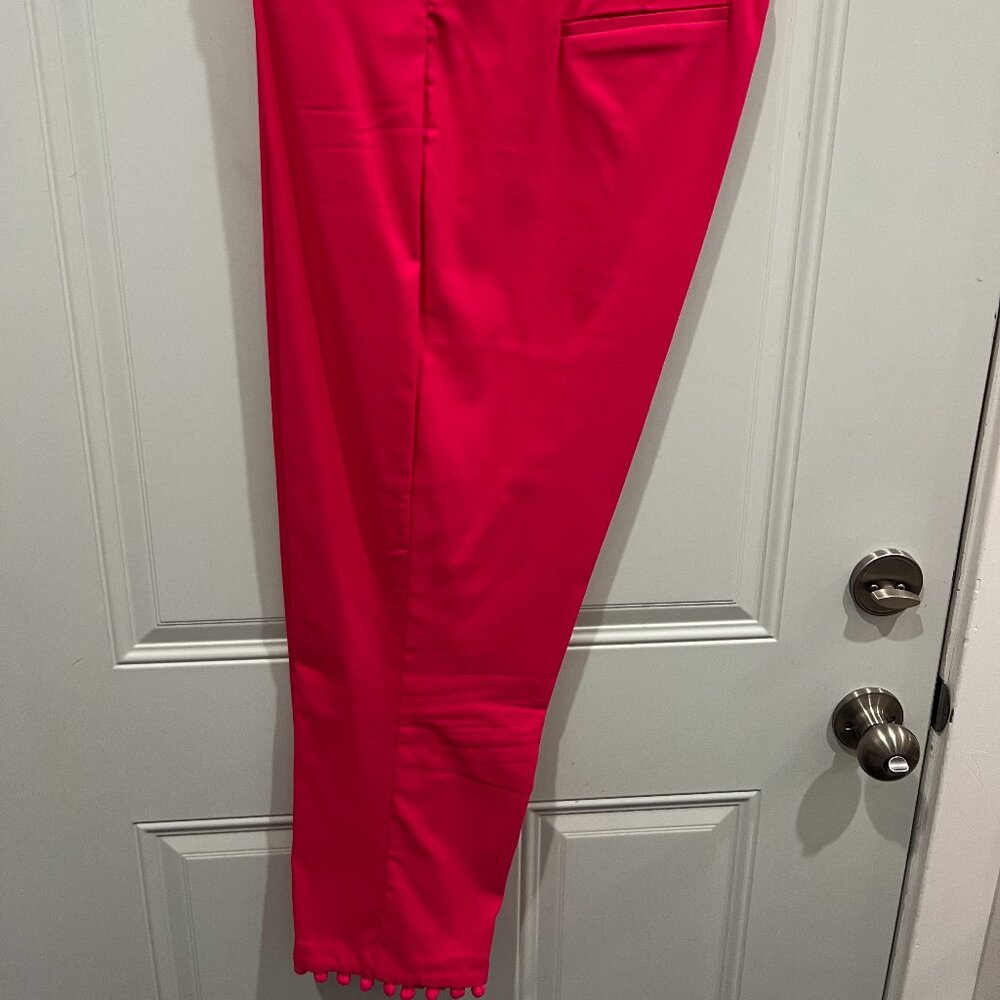 Roz & Ali hot pink pull on dress pants with decorative trim size 20